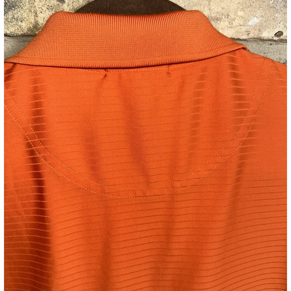 Auburn Tigers Men’s L Orange Divots Performance Polo Shirt Textured Stripe Logo - Picture 5 of 11